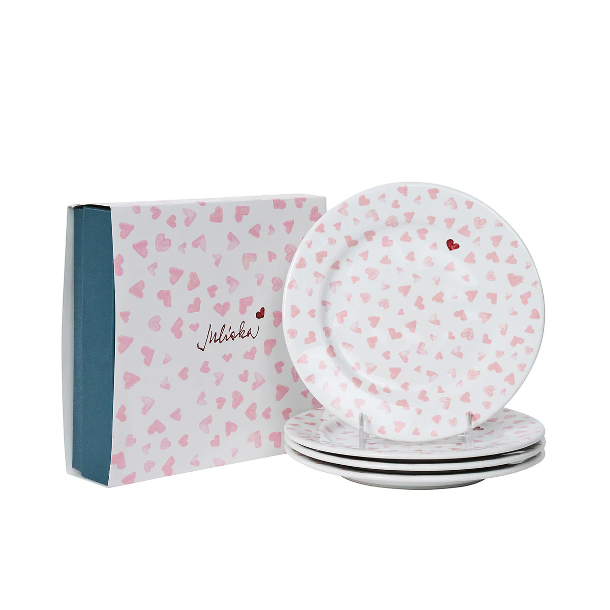Love You More Dessert/Salad Plate Set/4 - Pink - Image 2
