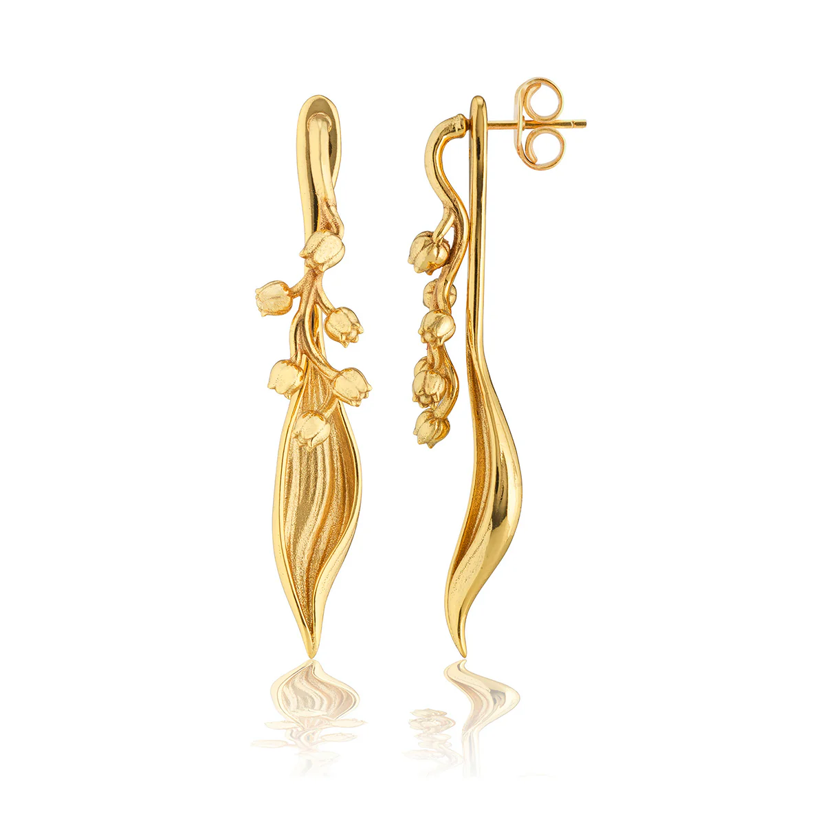 Meadow Lily of the Valley Convertible Earrings - Gold - Image 4