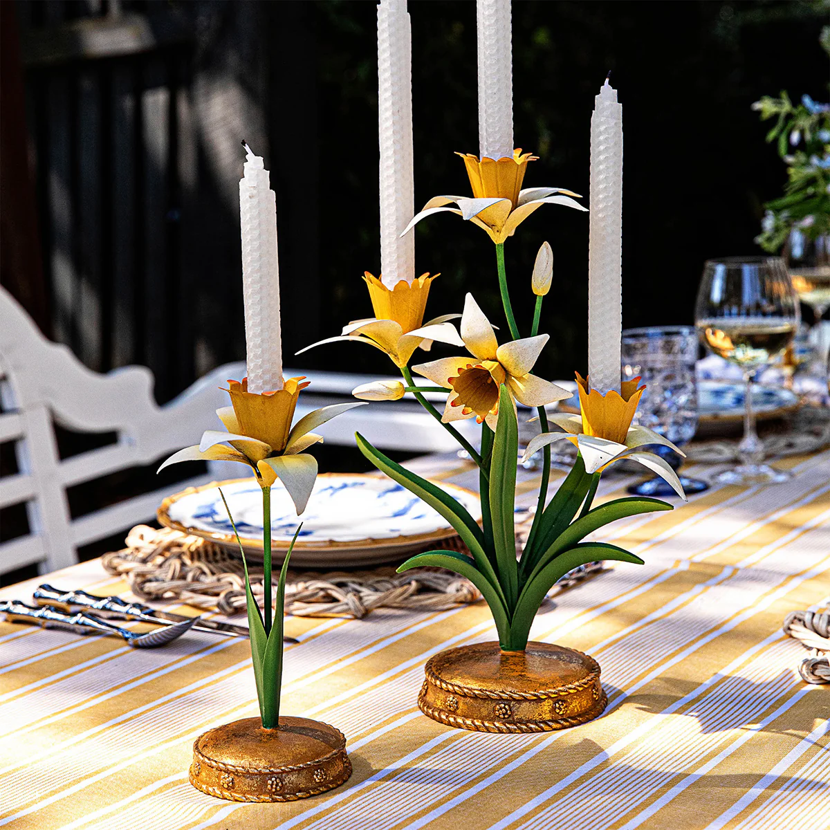Meadow Walk Daffodil 14" Centerpiece Candelabra - Yellow - Image 4
