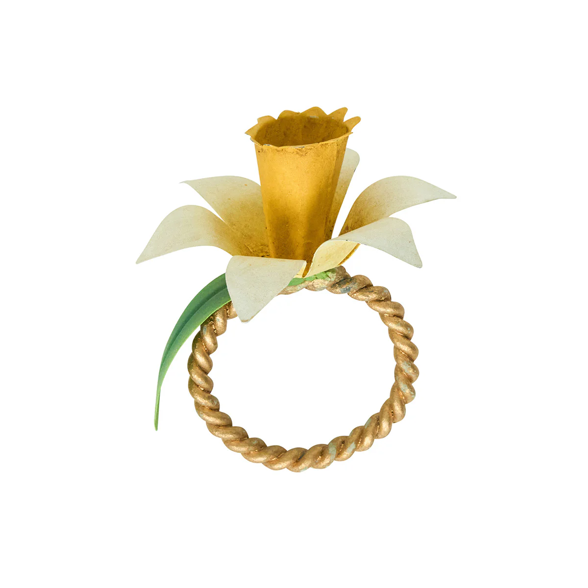 Meadow Walk Daffodil Napkin Ring, Set/4 - Yellow - Image 5