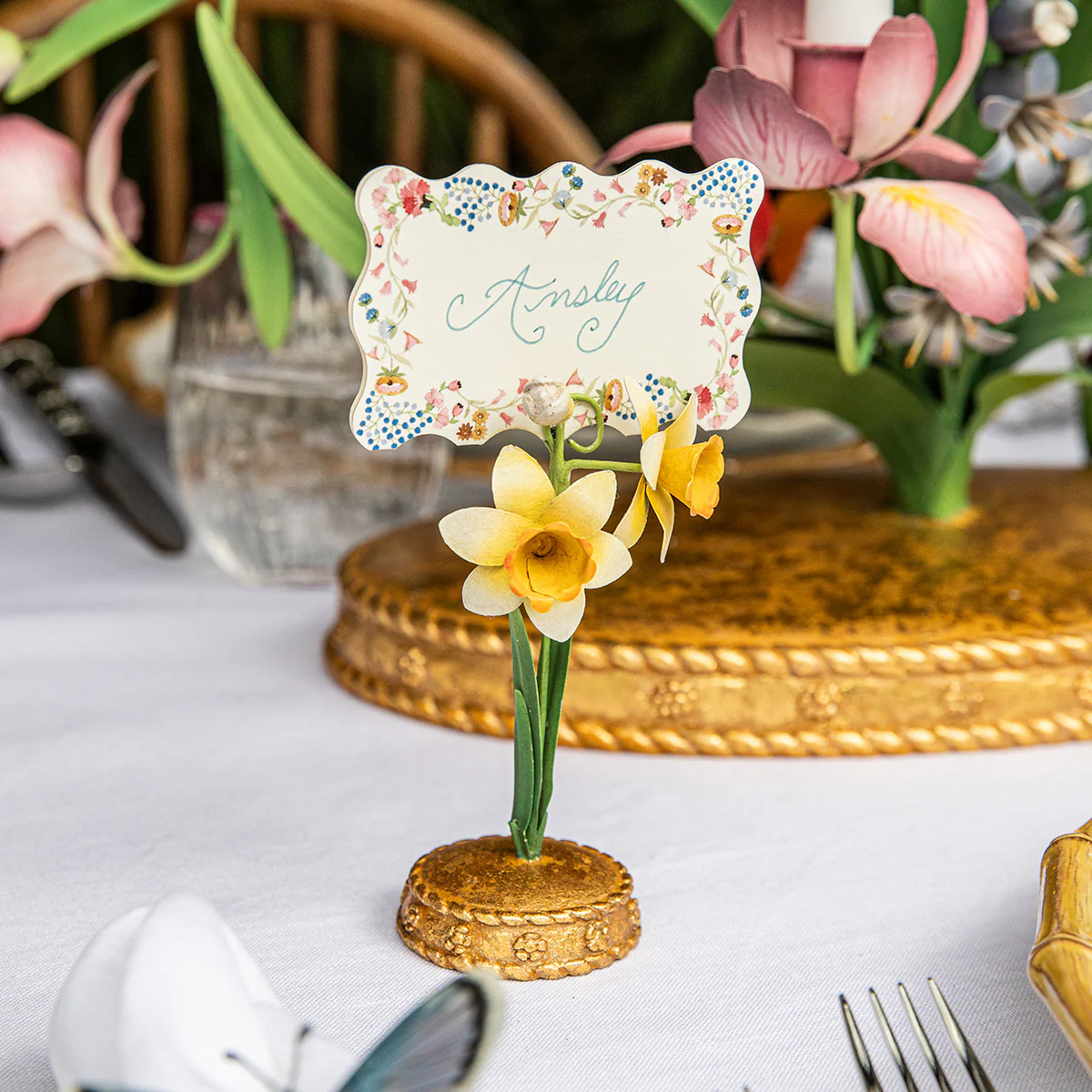 Meadow Walk Daffodil Place Card Holder - Yellow - Image 5