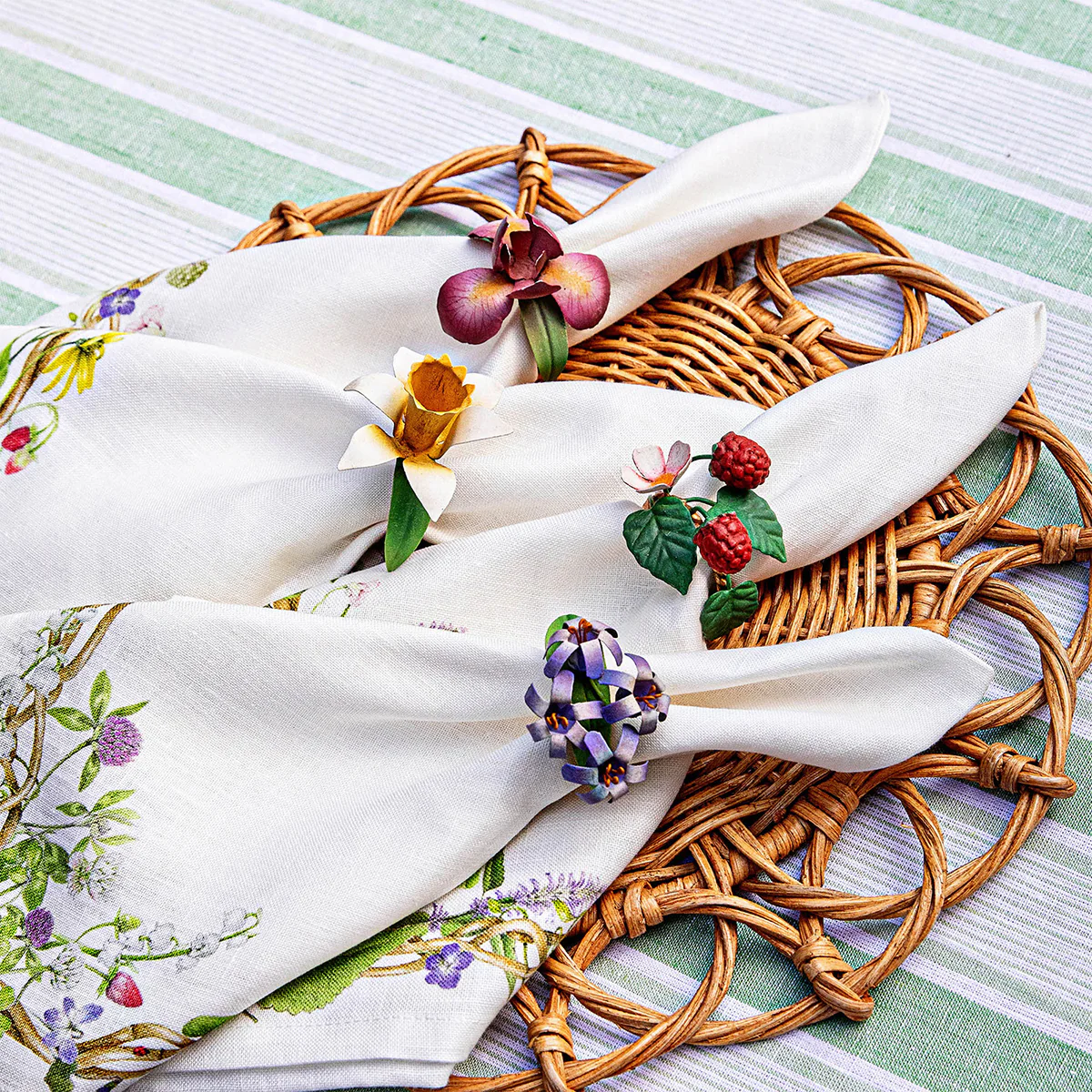 Meadow Walk Floral Napkin Ring Assorted Set/4 - Multi - Image 7