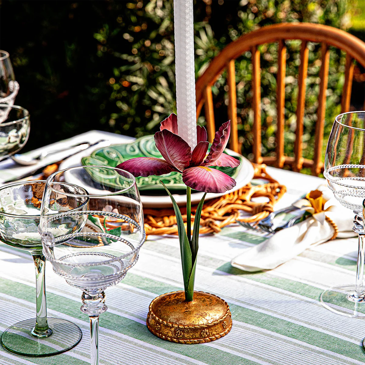 Meadow Walk Iris 9" Candlestick - Pink - Image 3