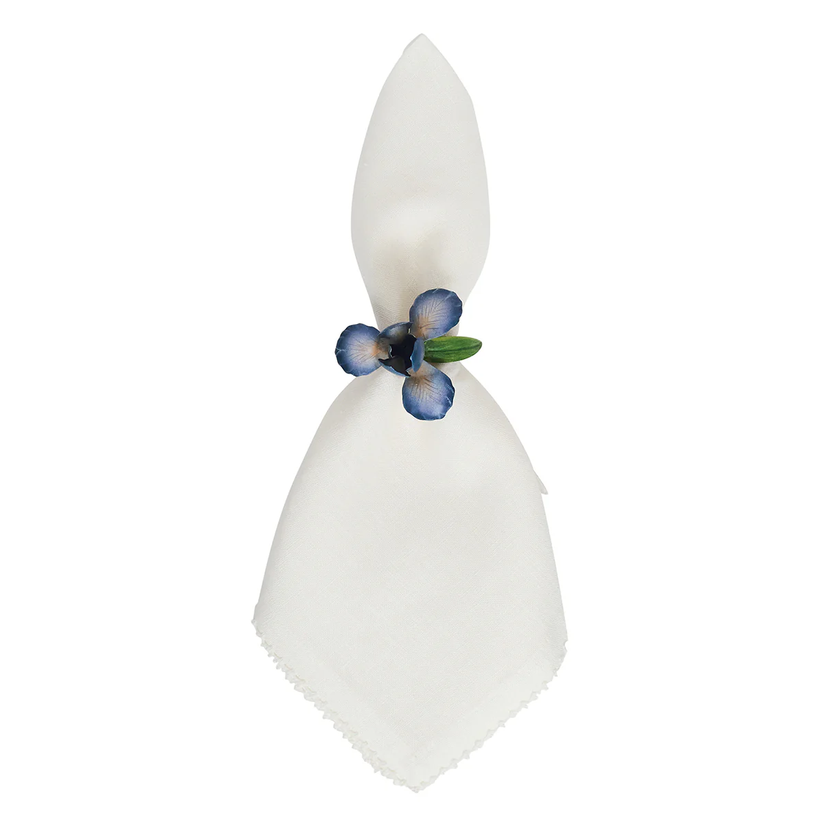 Meadow Walk Iris Napkin Ring Set/4 - Chambray - Image 2