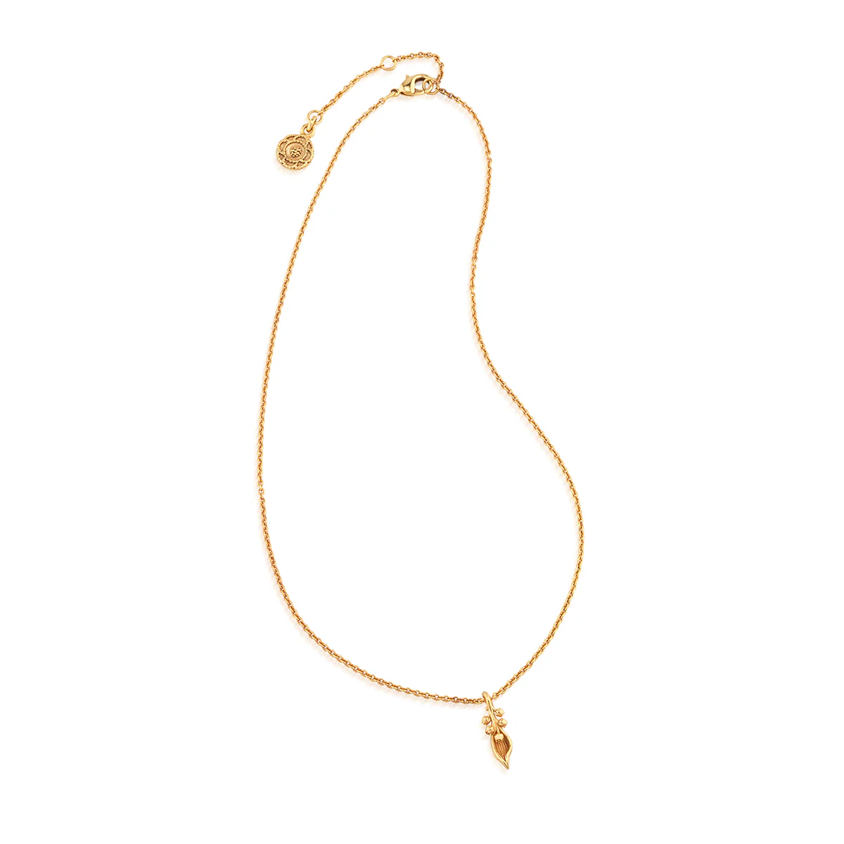 Meadow Walk Lily Charm Necklace, 16"+2" - Gold - Image 3