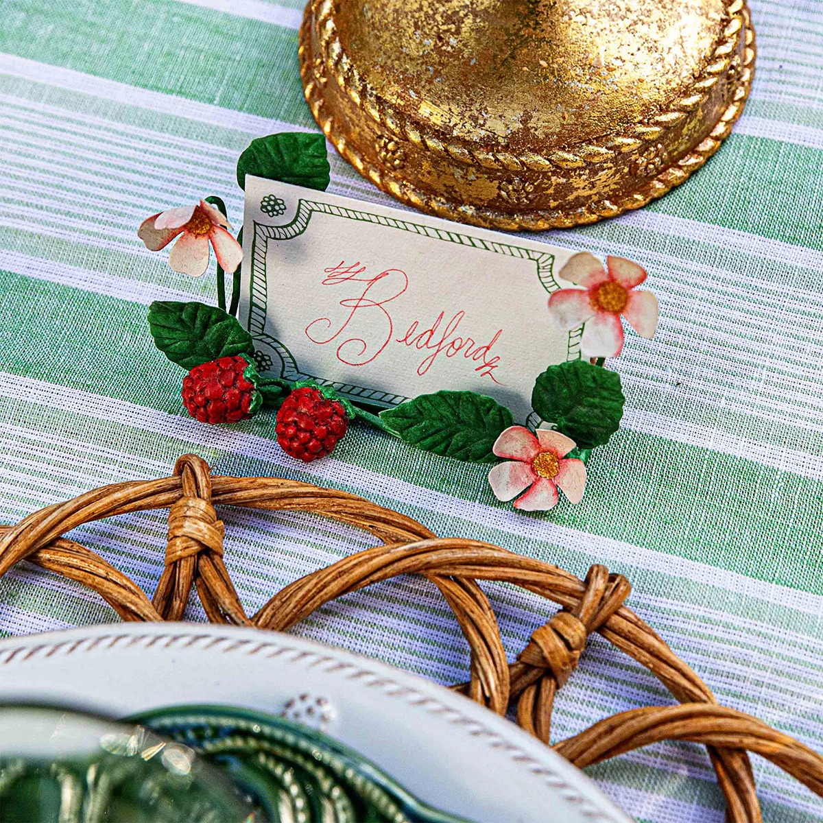 Meadow Walk Raspberries Place Card Holder Set/4 - Multi - Image 6
