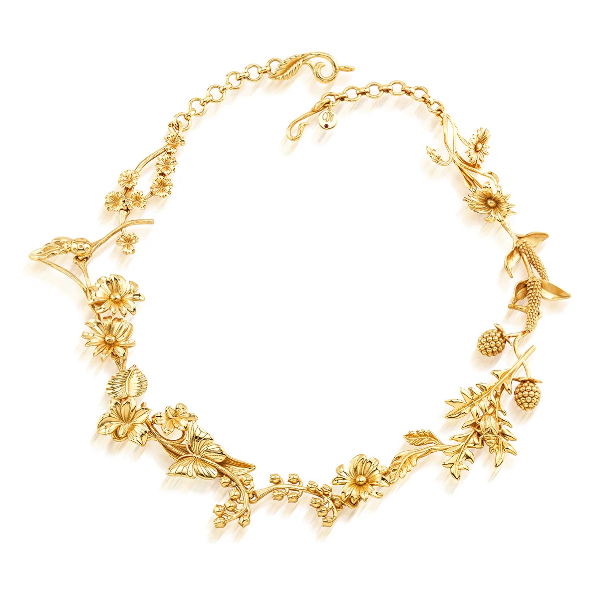 Meadow Wildflower Necklace, 16" - Gold - Image 3