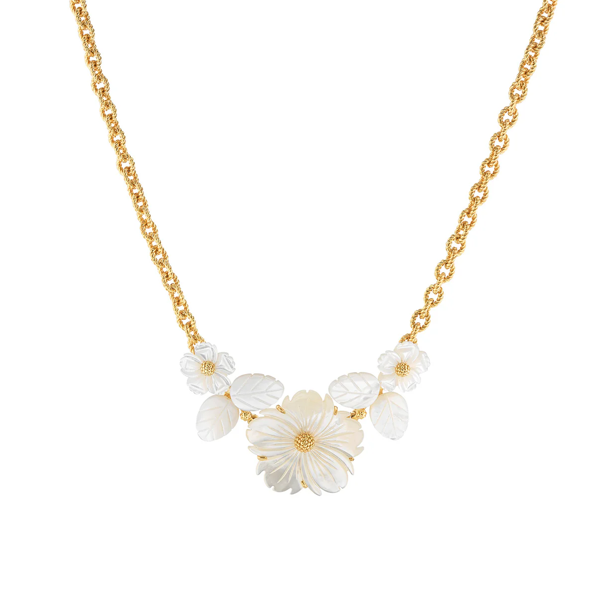 Mermaid Garden Bouquet Necklace, 16" - MOP