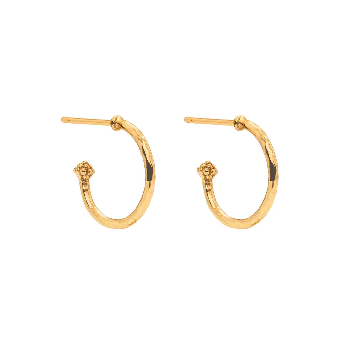Mermaid Garden Hoop Earrings with Flower Charm - MOP - Image 2