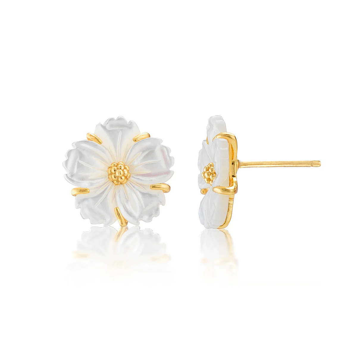 Mermaid Garden Petite Stud Earrings - MOP - Image 3