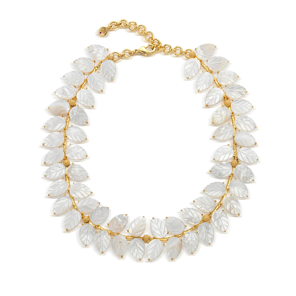 Mermaid Garden Vine Necklace, 14"+3" - MOP - Image 3
