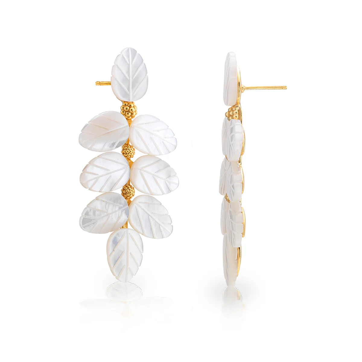 Mermaid Garden Vine Drop Earrings - MOP - Image 3
