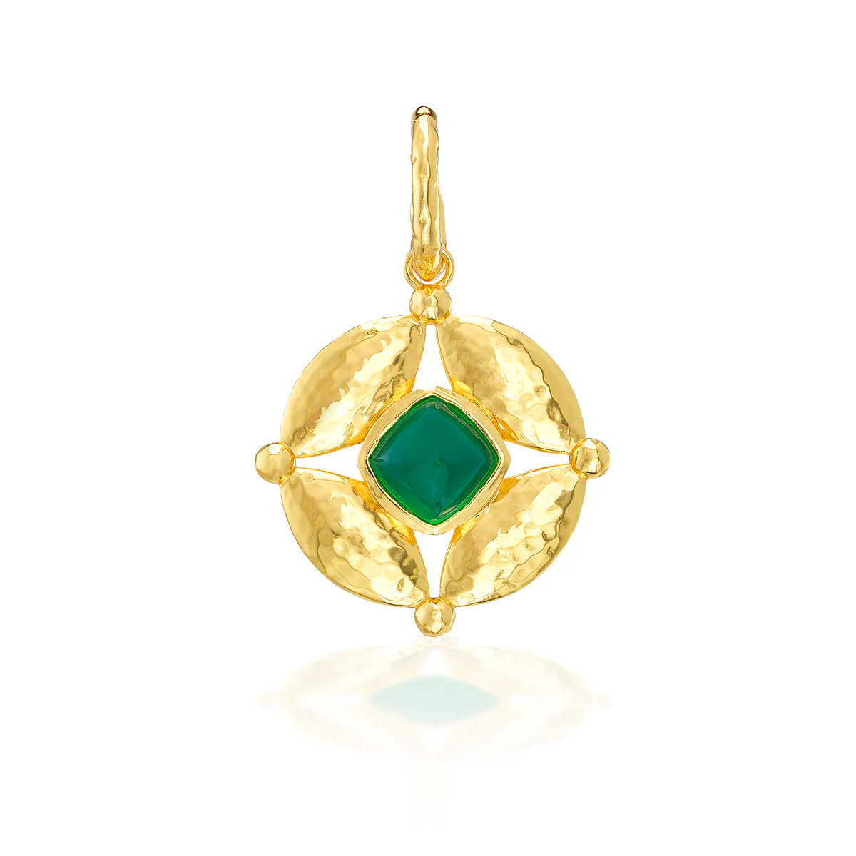 Mystic Eye Double Sided Charm/Pendant - Blue Labradorite/Green Onyx - Image 2