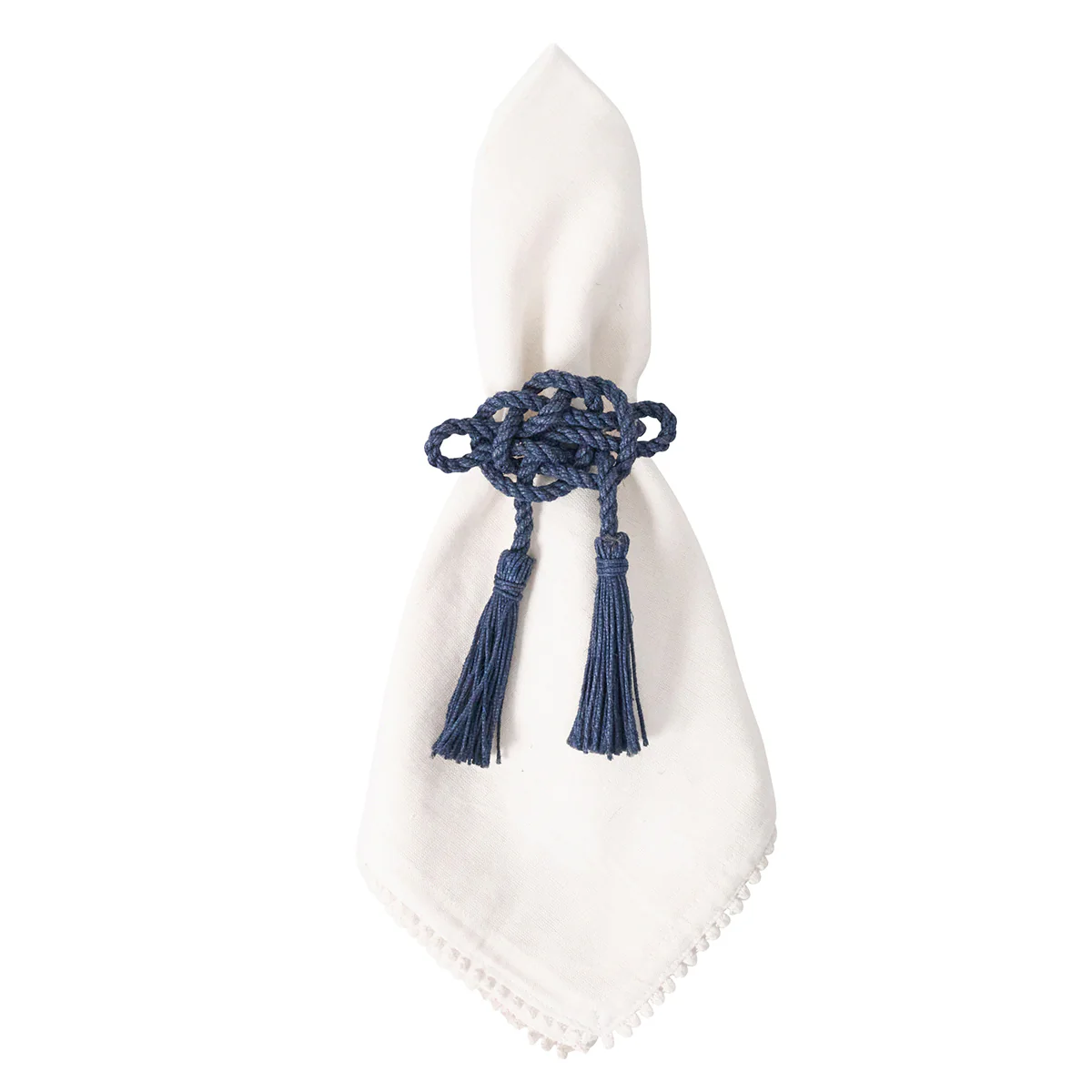 Mystic Knot Napkin Ring Set/4- Navy - Image 2
