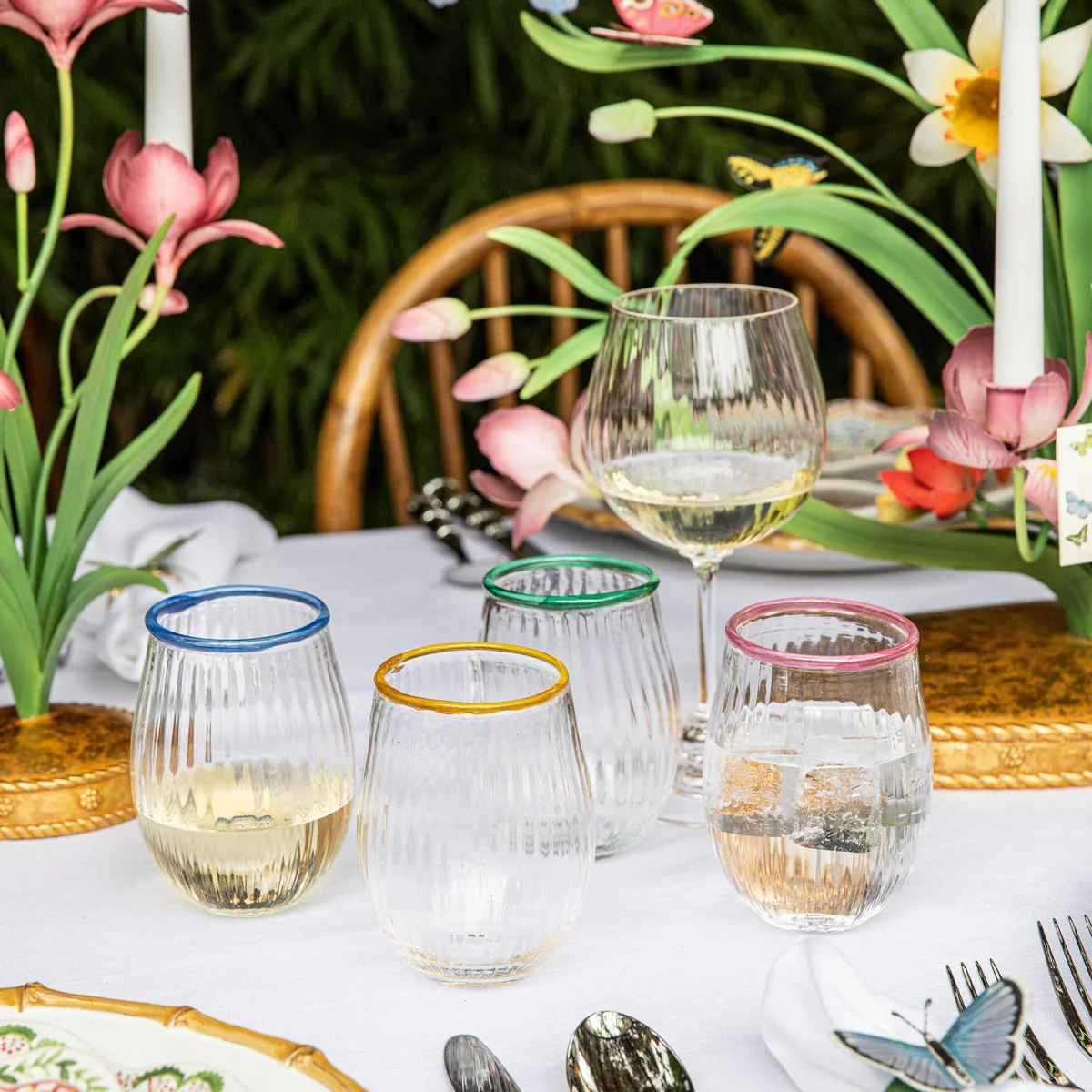 Nell Stemless Wine Glass Assorted Set/4 - Multi - Image 5