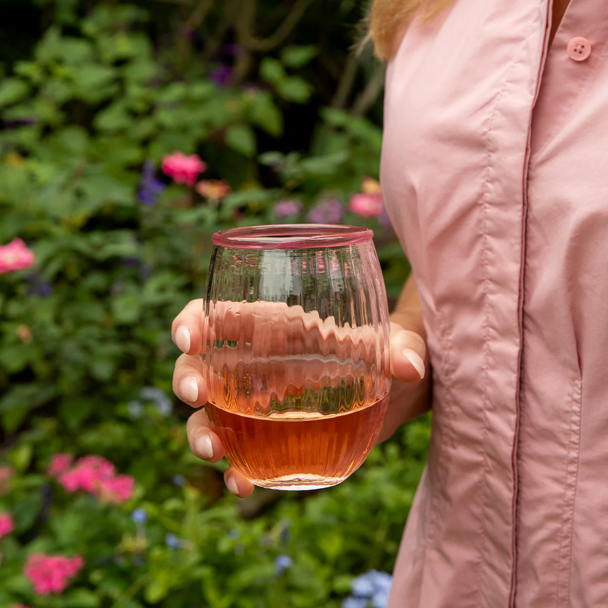 Nell Stemless Wine Glass - Blush - Image 3