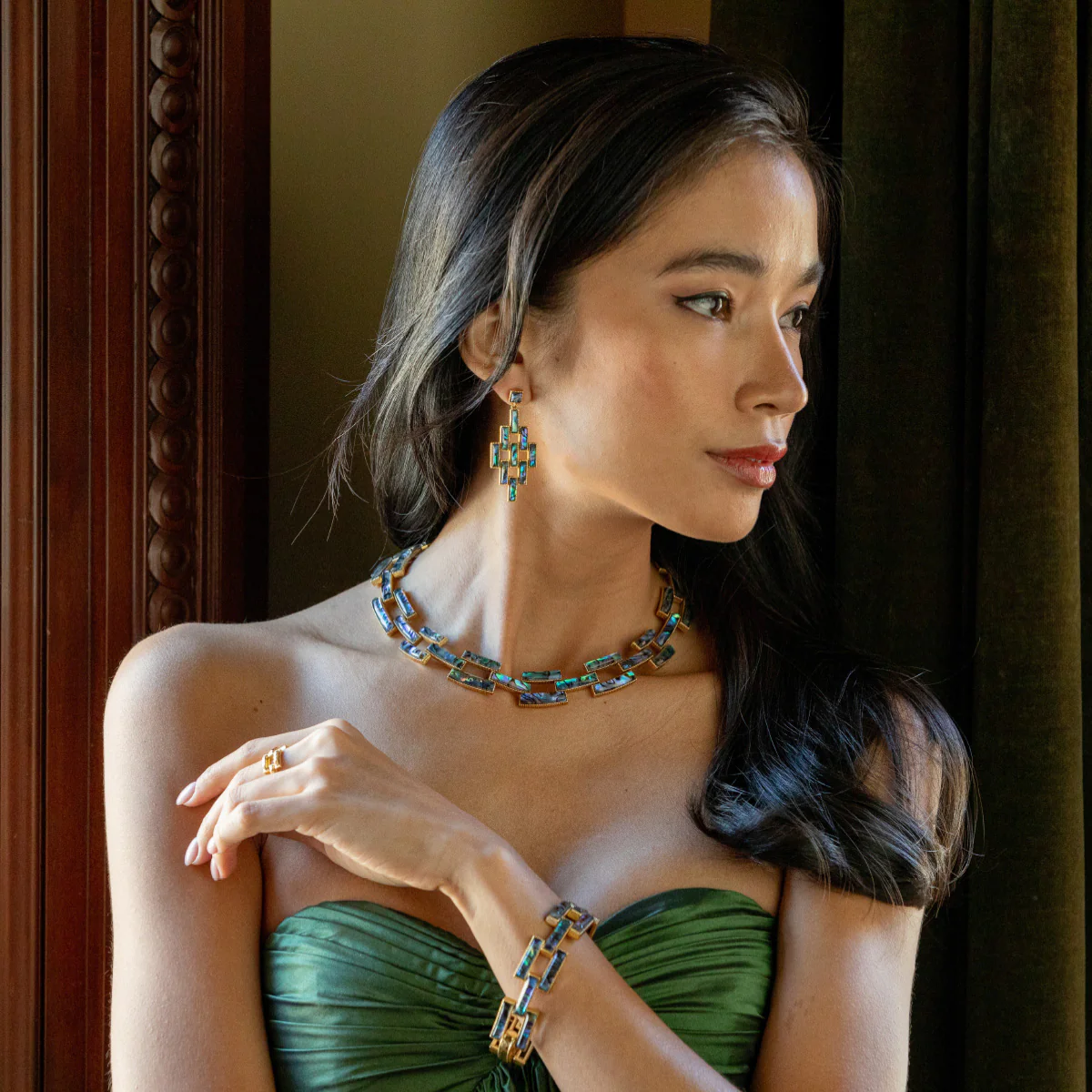 Pathway Post Drop Earrings - Abalone - Image 2