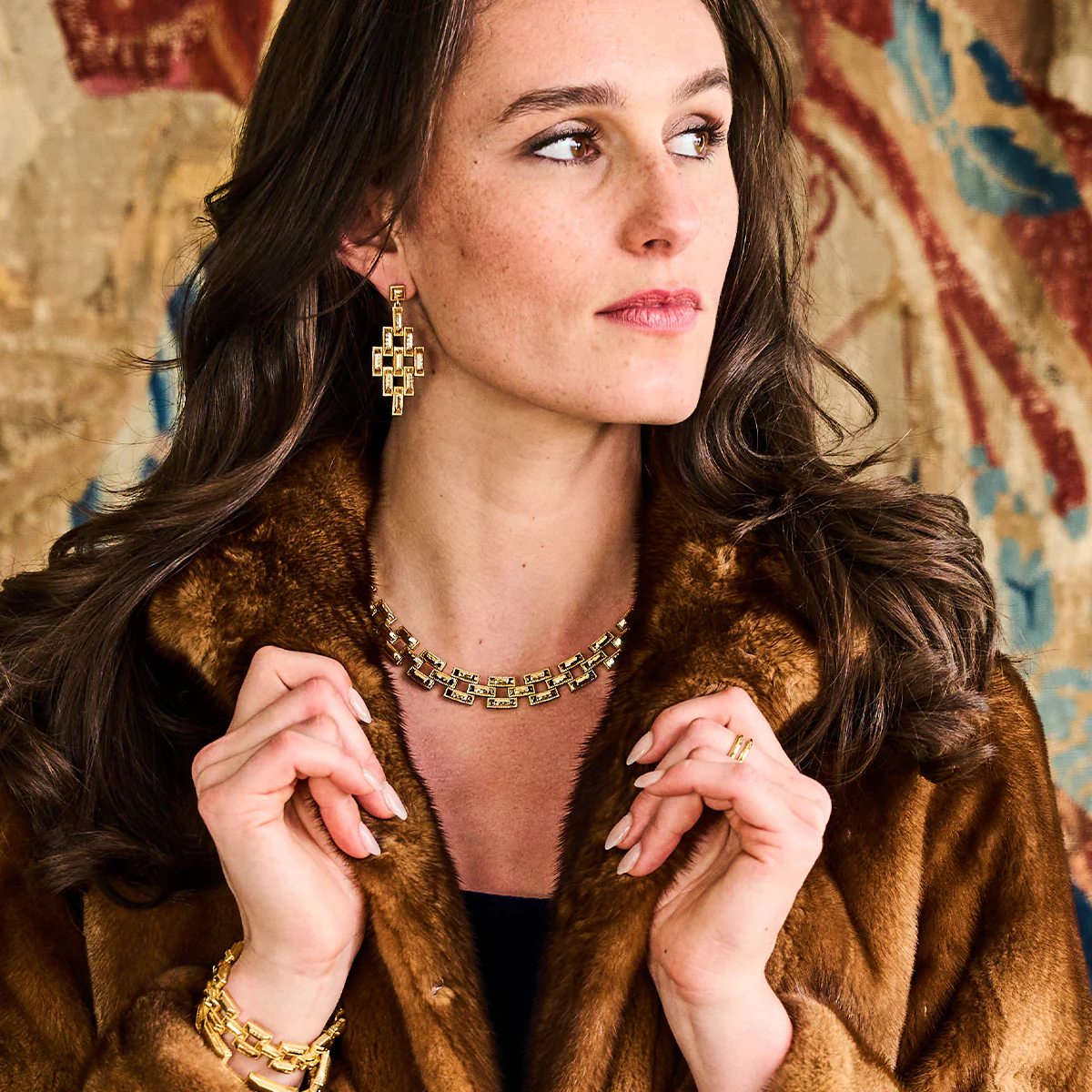 Pathway Post Drop Earrings - Gold - Image 2