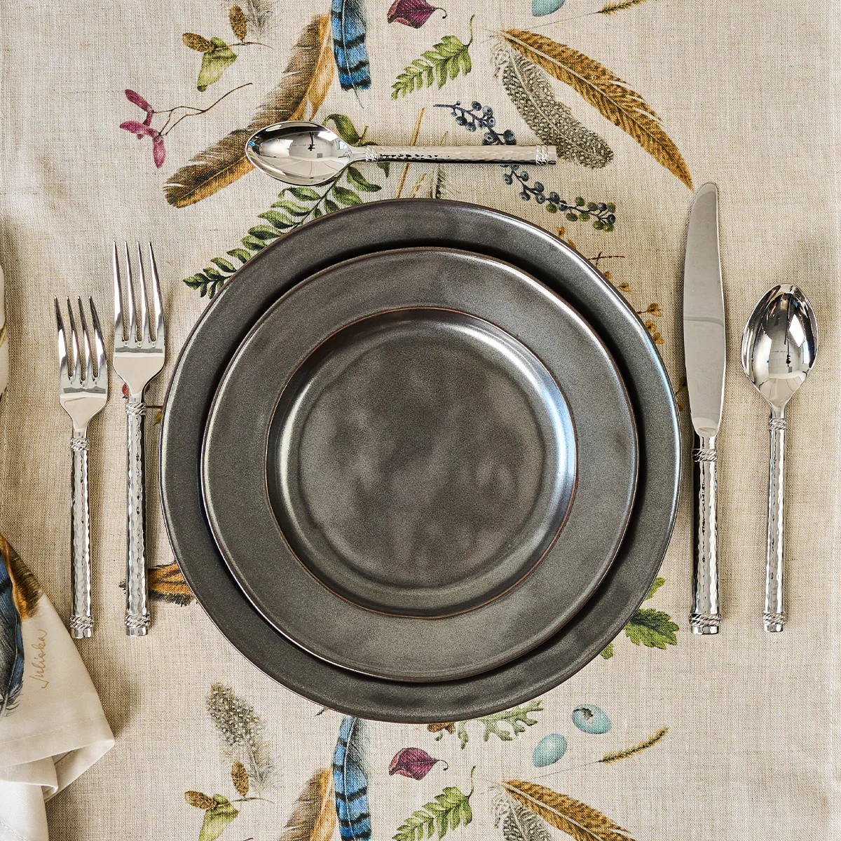 Pewter Stoneware Dinner Plate - Image 4