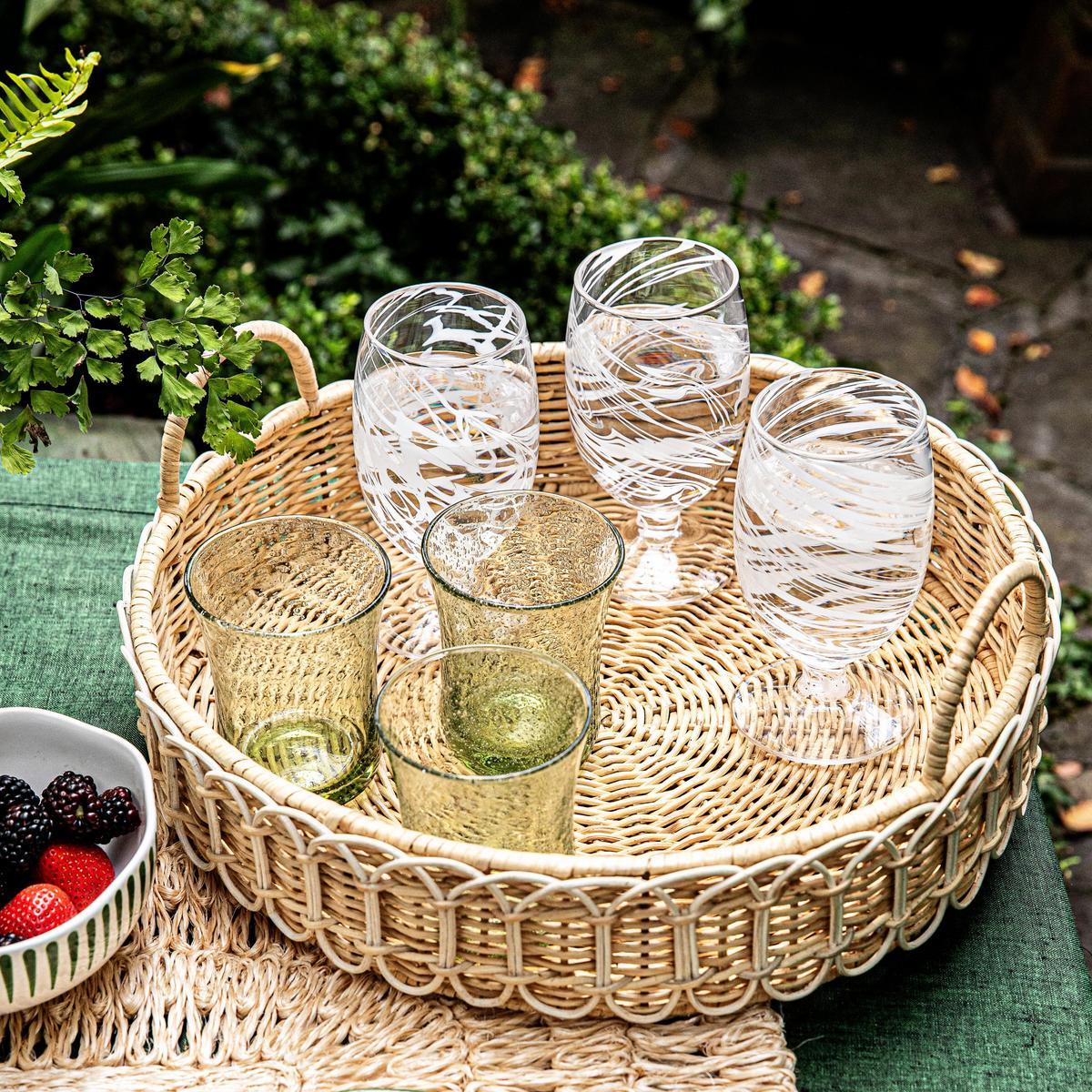 Provence Rattan 16" Circle Tray - Whitewash - Image 4