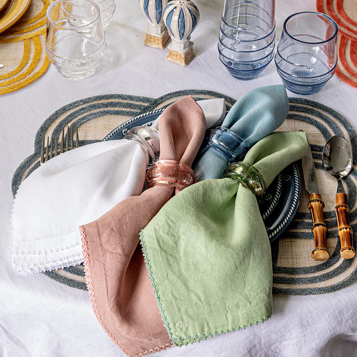 Provence Napkin Ring Set/4 - Chambray - Image 8