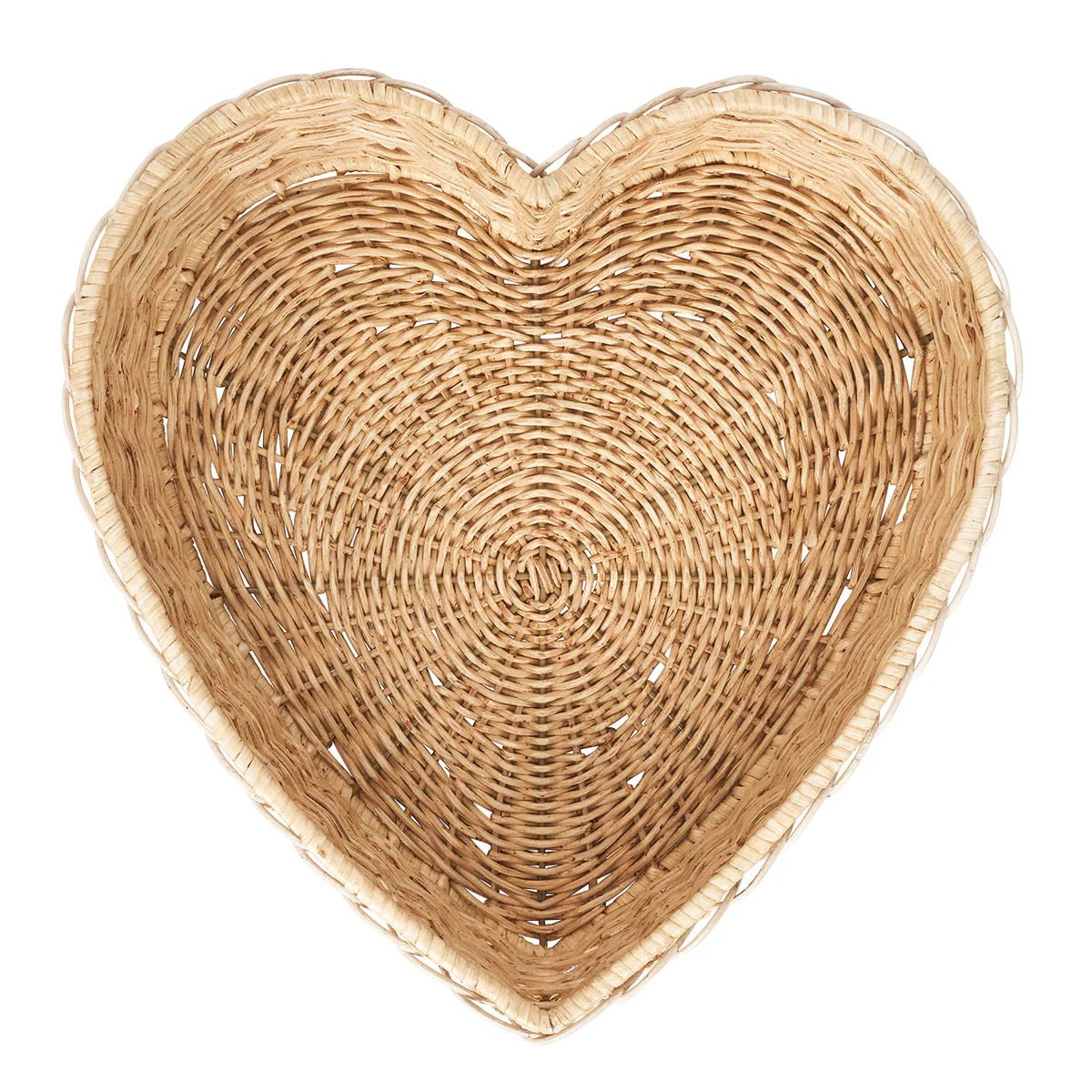 Provence Rattan 16" Heart Tray - Whitewash - Image 3