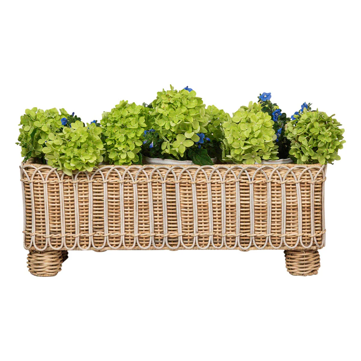 Provence Rattan Rectangular Planter - Whitewash - Image 3