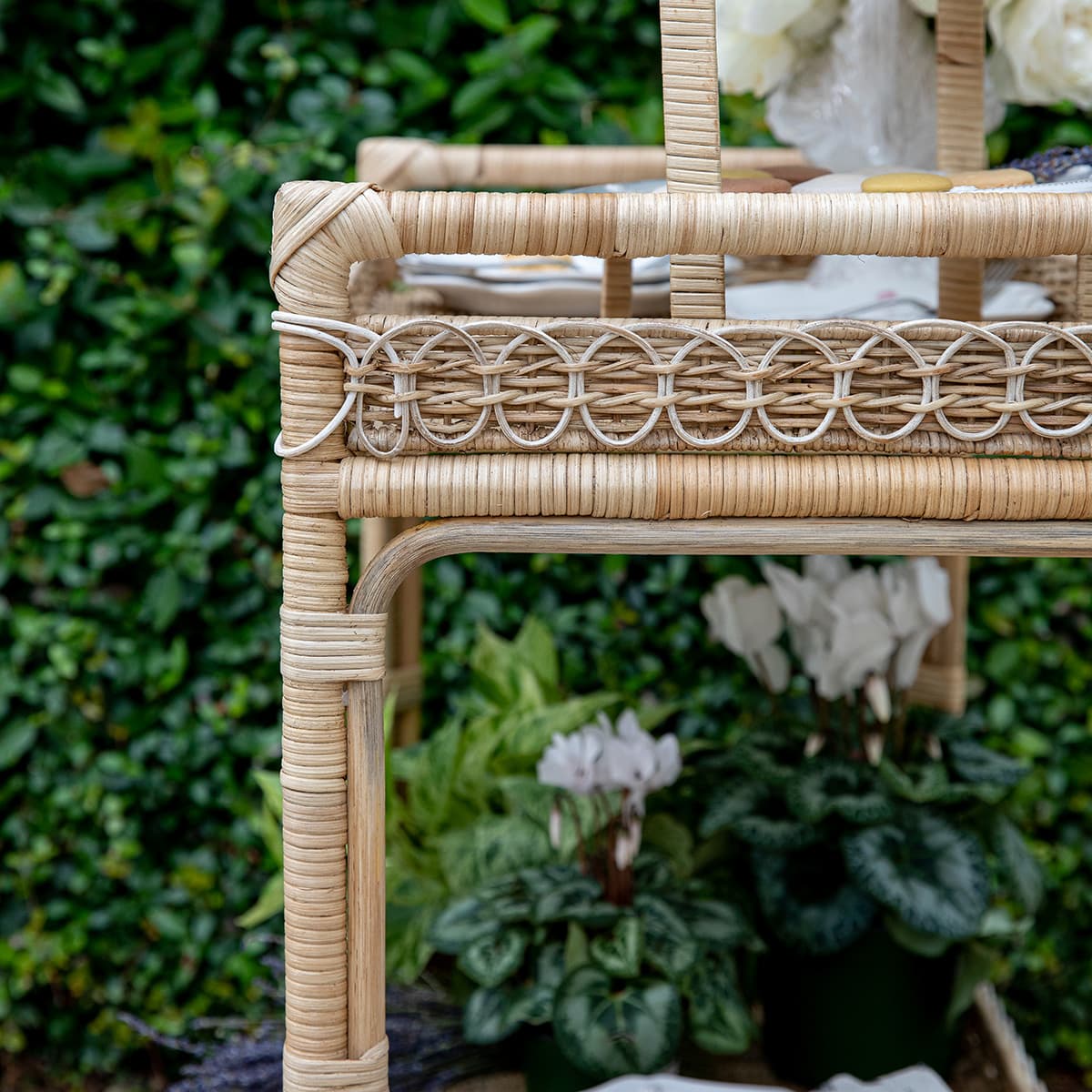 Provence Rattan Bar Cart - Whitewash - Image 6