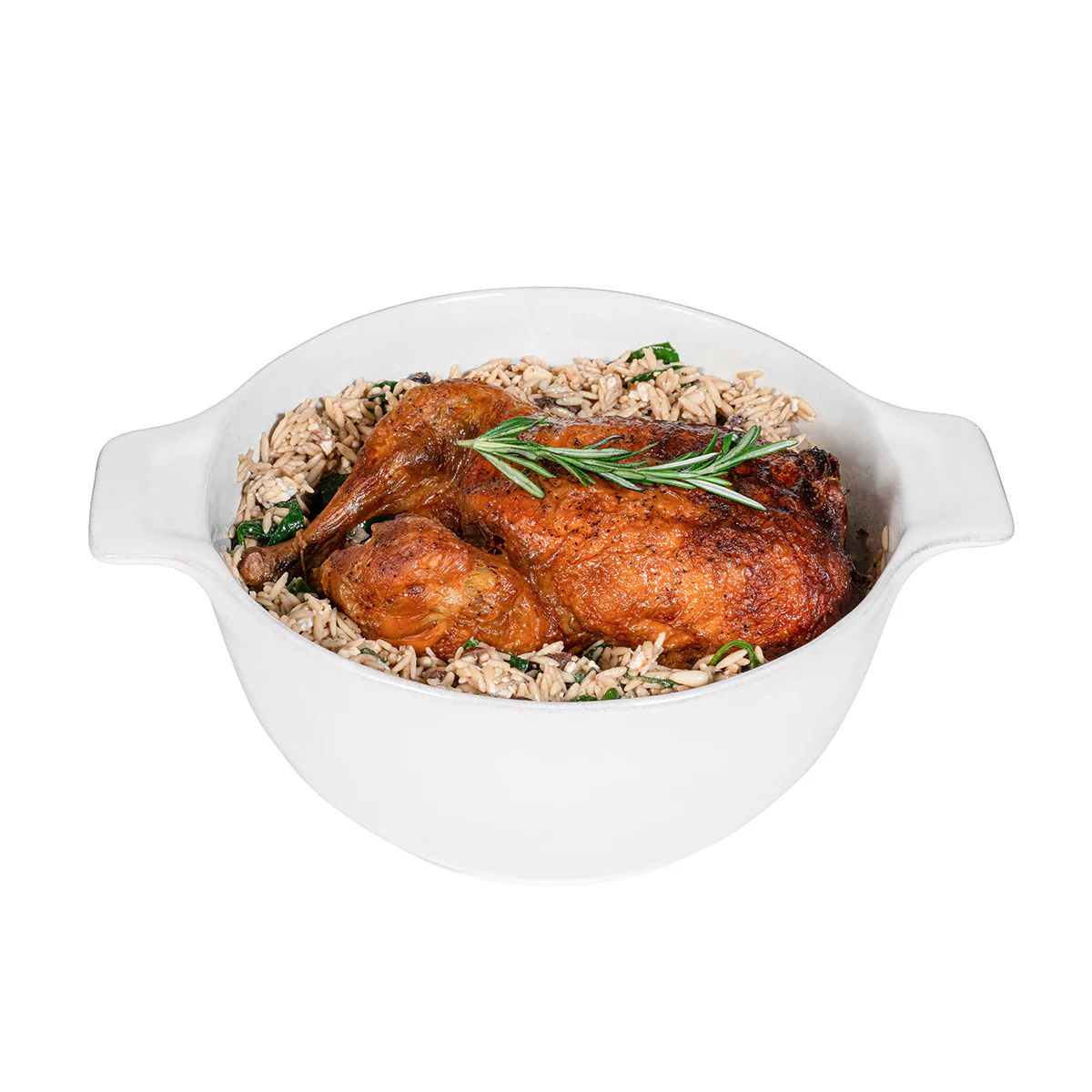 Puro 12" Casserole with Lid - Whitewash - Image 2