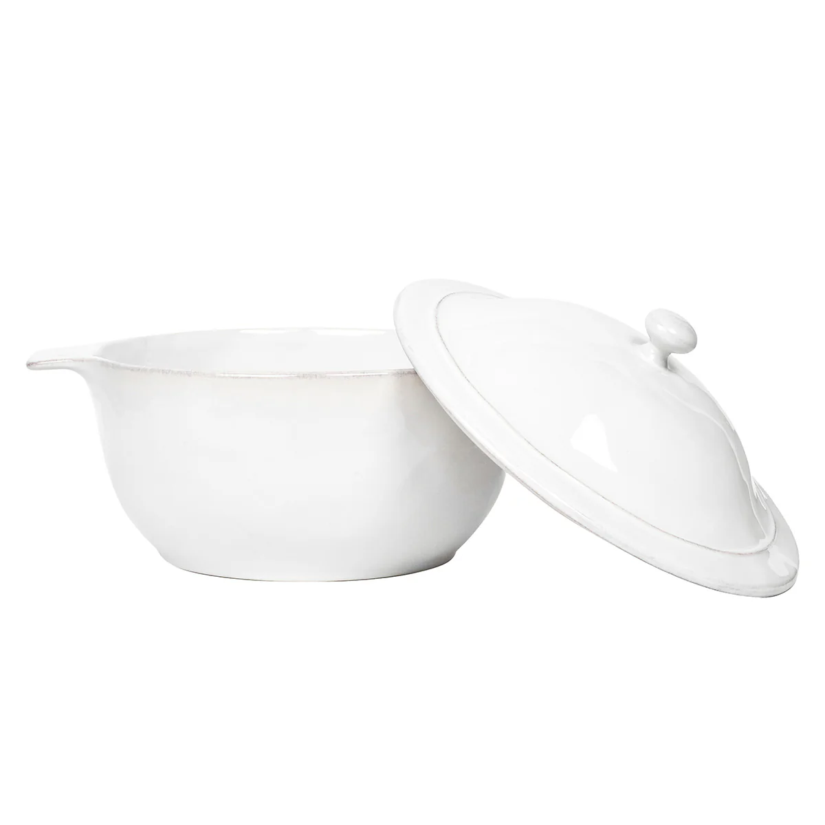 Puro 12" Casserole with Lid - Whitewash - Image 4