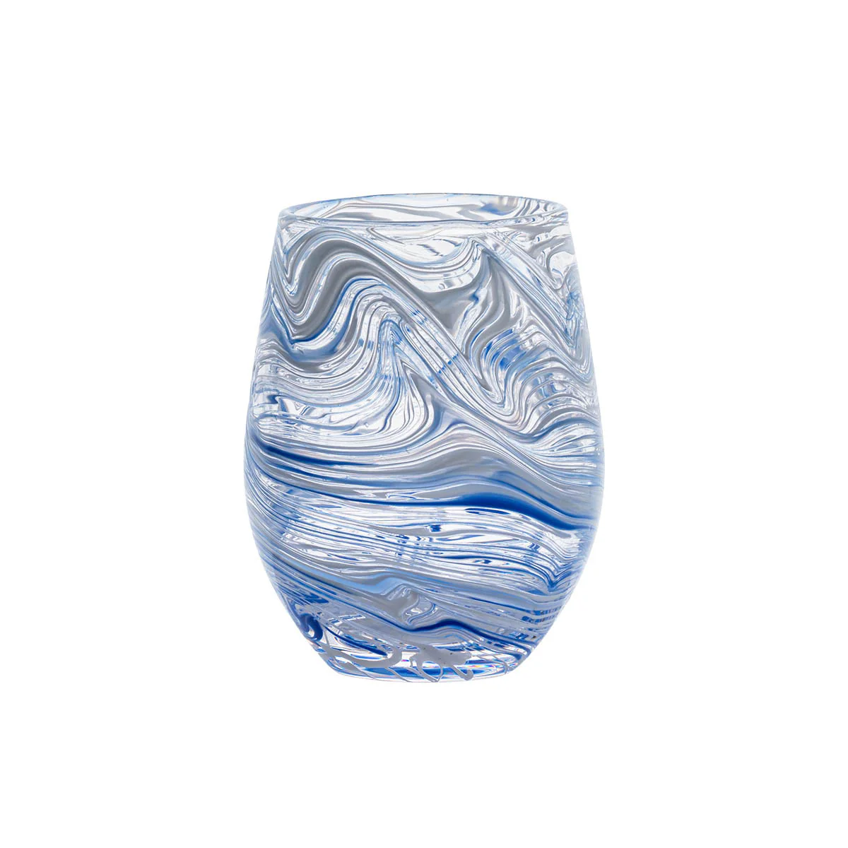 Puro Marbled Stemless Wine Glass
