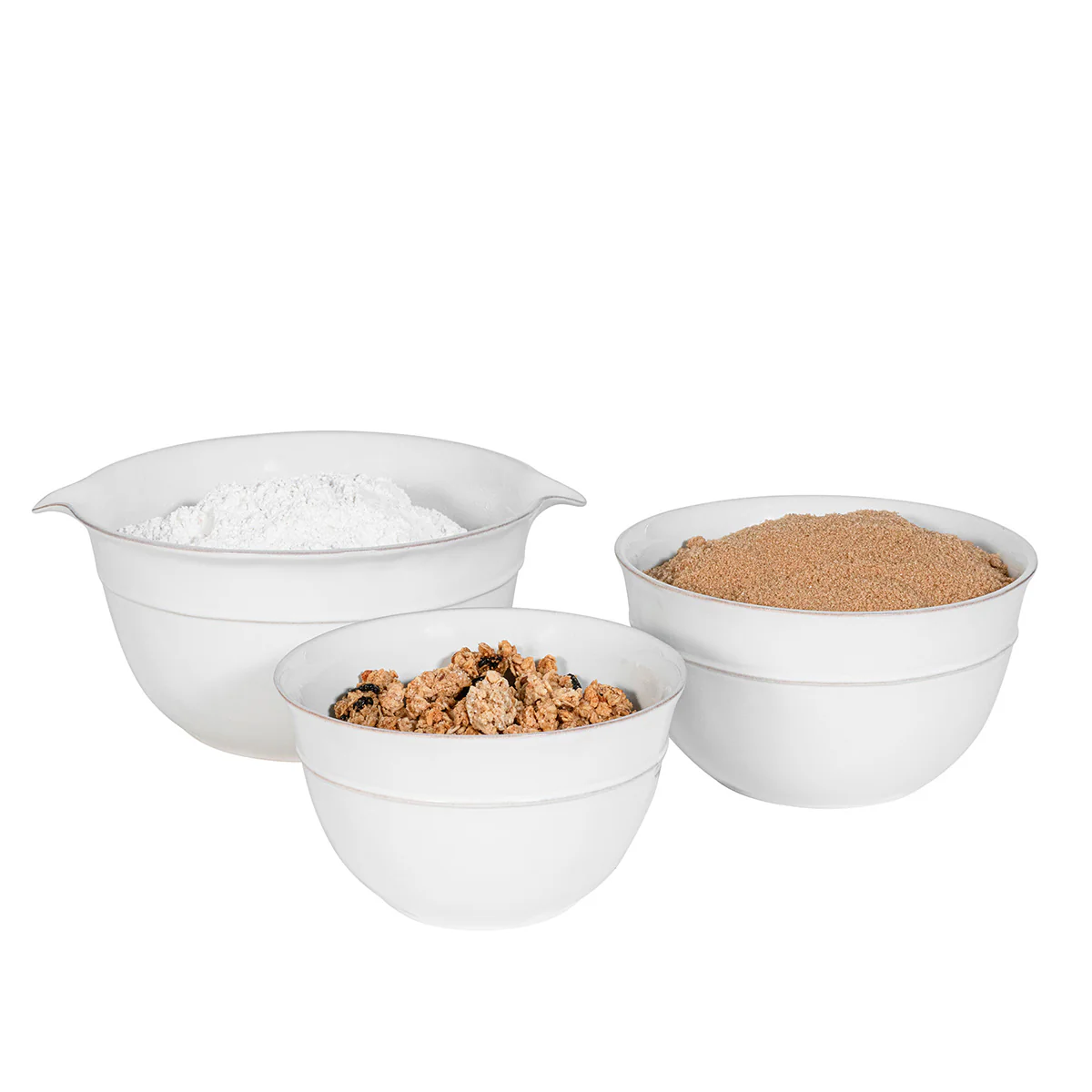 Puro Nesting Serving Bowl Set/3pc - Whitewash - Image 2