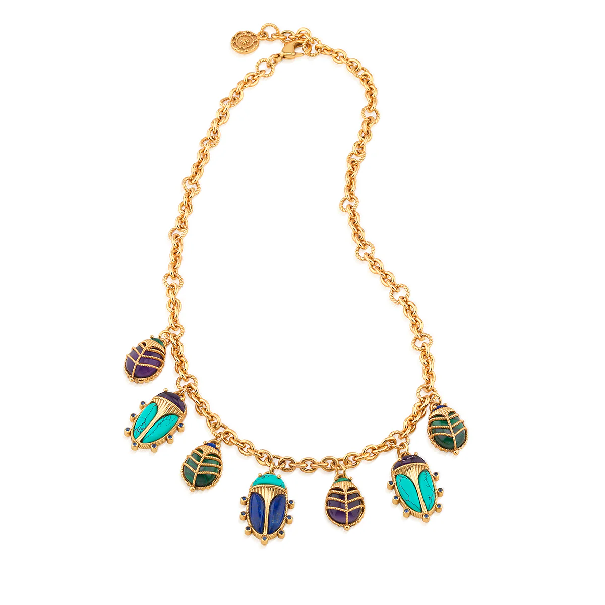 Scarab Family Necklace, 16"+2" - Multi - Image 3