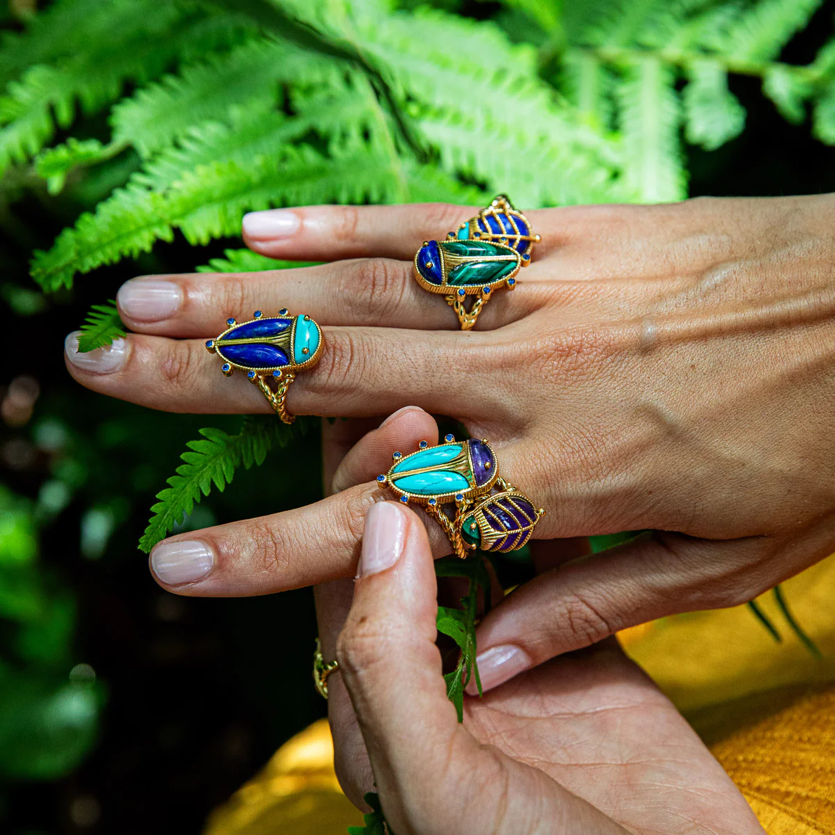 Scarab Grande Ring - Amethyst/Turquoise - Image 2