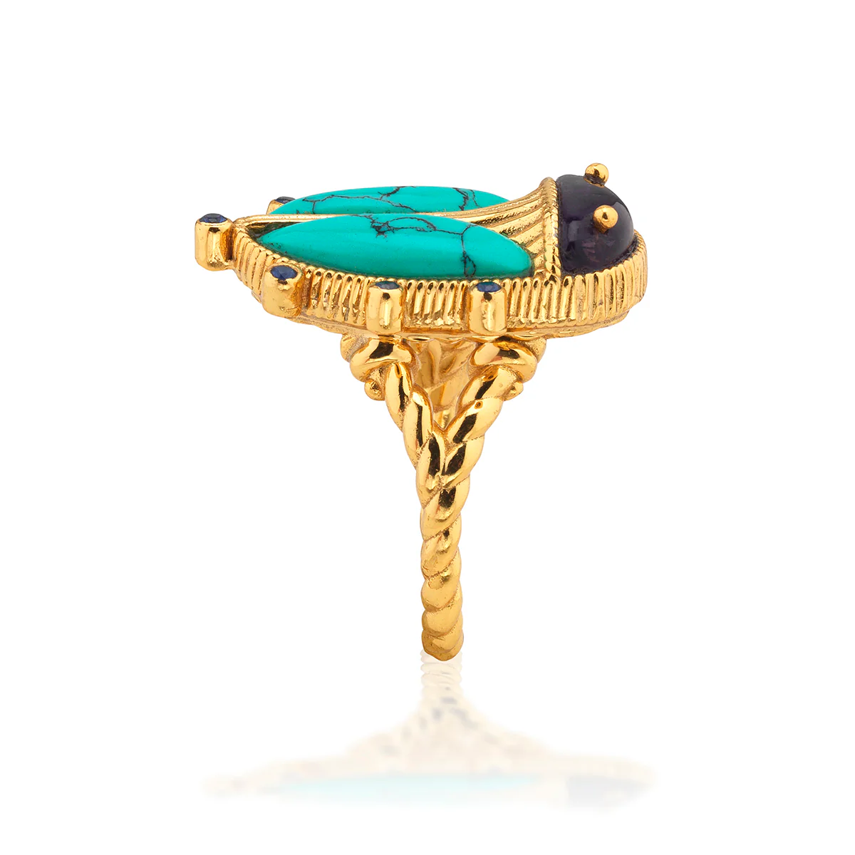 Scarab Grande Ring - Amethyst/Turquoise - Image 4