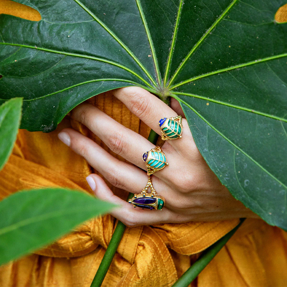 Scarab Petite Ring - Amethyst/Turquoise - Image 5