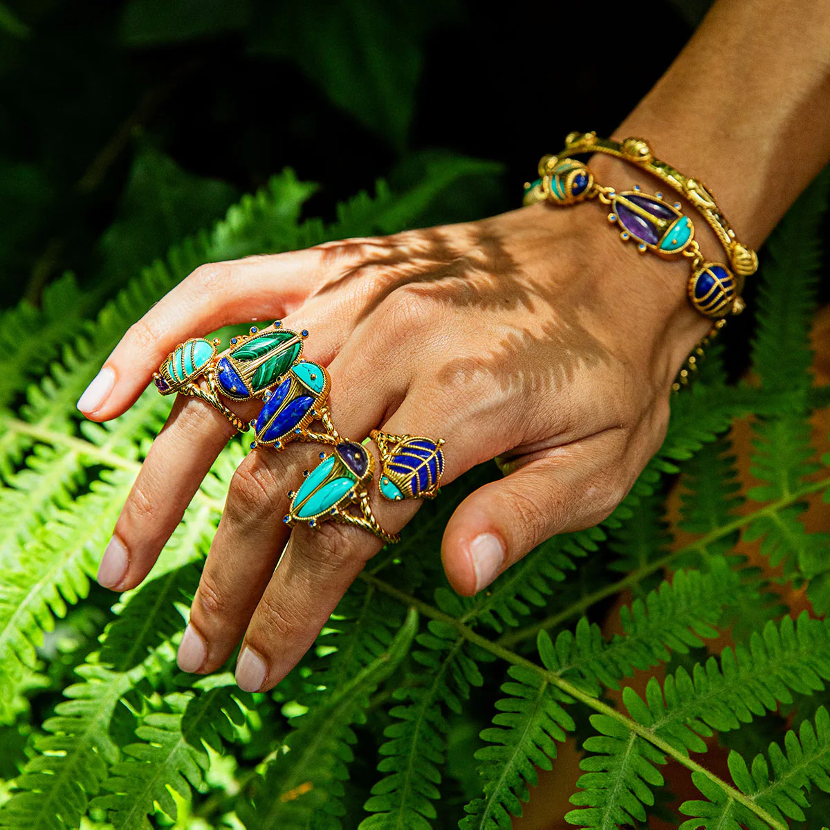 Scarab Petite Ring - Turquoise/Lapis - Image 5