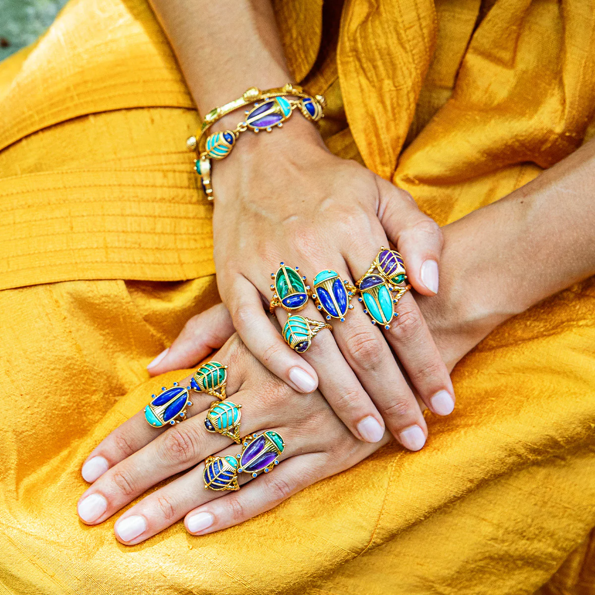 Scarab Petite Ring - Turquoise/Lapis - Image 6