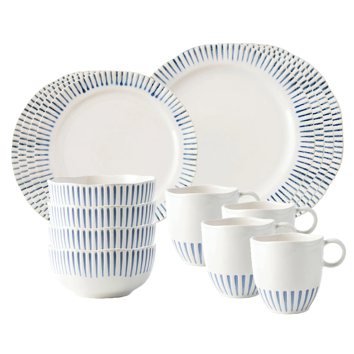 Sitio Stripe 16pc Place Setting - Indigo - Image 8