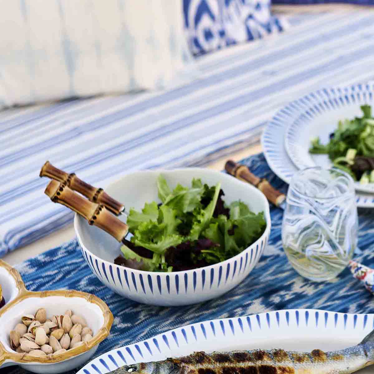 Sitio Stripe Coupe Bowl - Delft Blue - Image 3