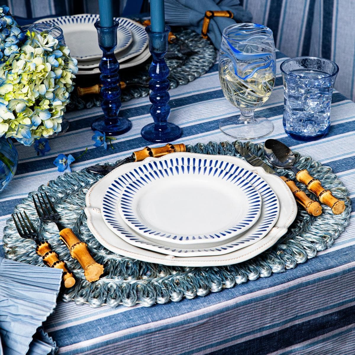 Sitio Stripe Dessert/Salad Plate - Delft Blue - Image 3
