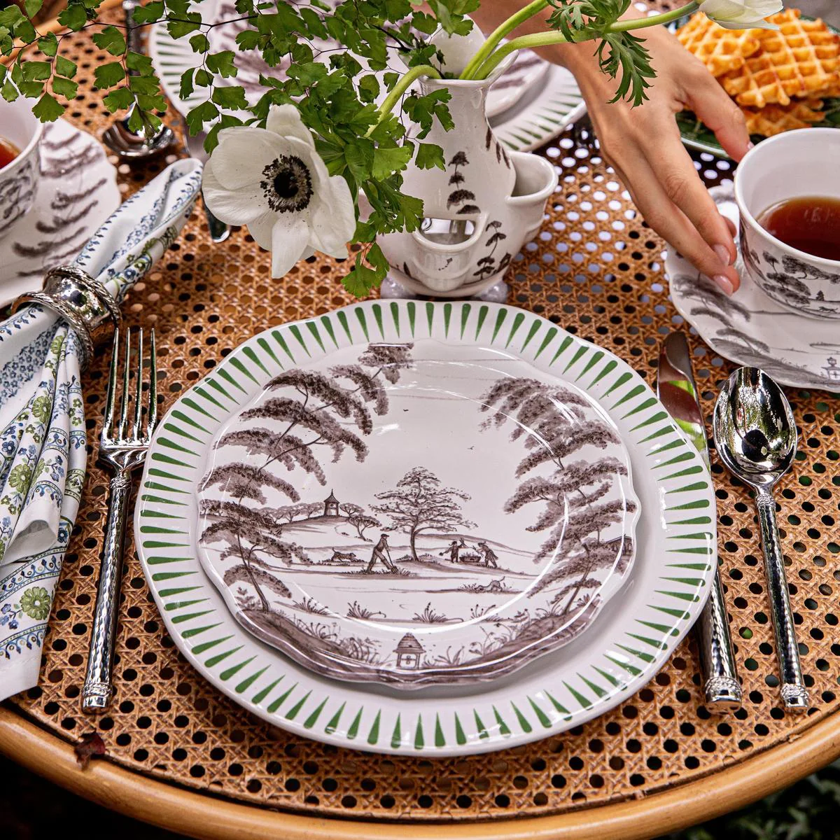 Sitio Stripe Dinner Plate - Basil - Image 3