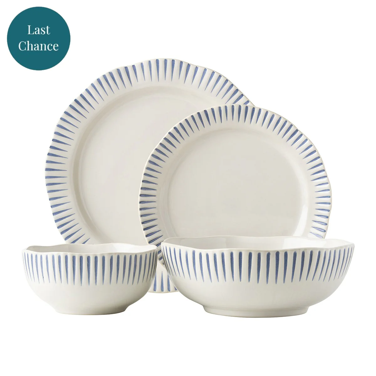 Sitio Stripe 4pc Place Setting - Indigo
