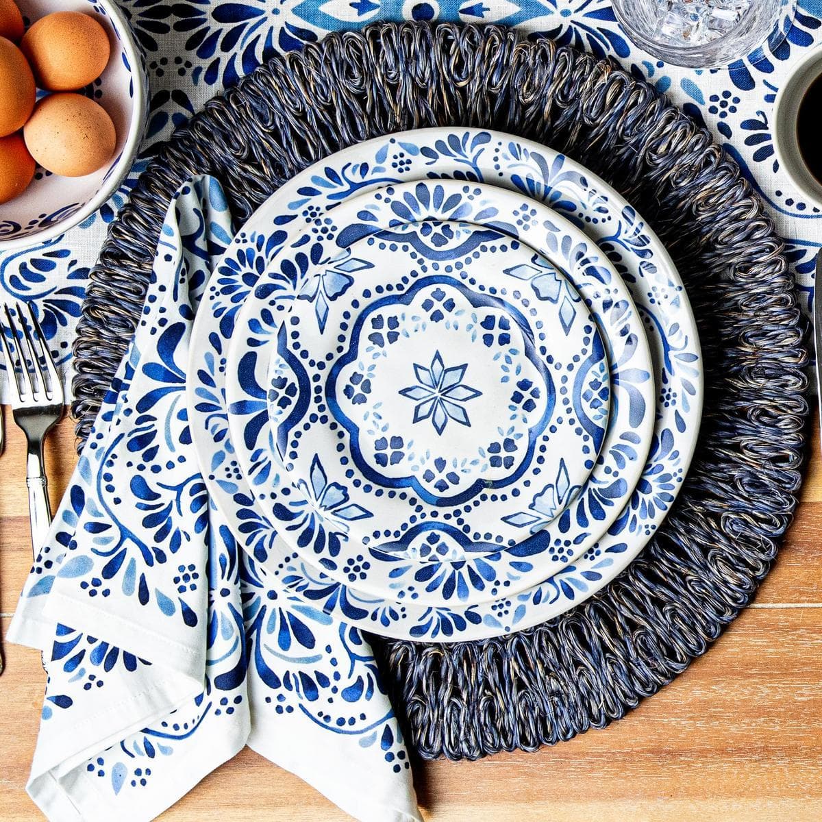Straw Loop Placemat - Delft Blue - Image 2