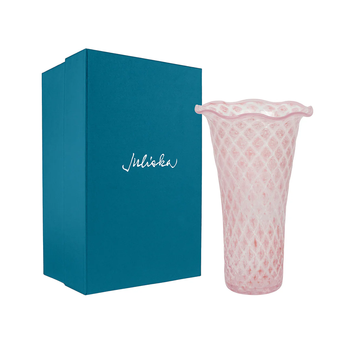Trellis 9" Flared Vase - Blush - Image 2