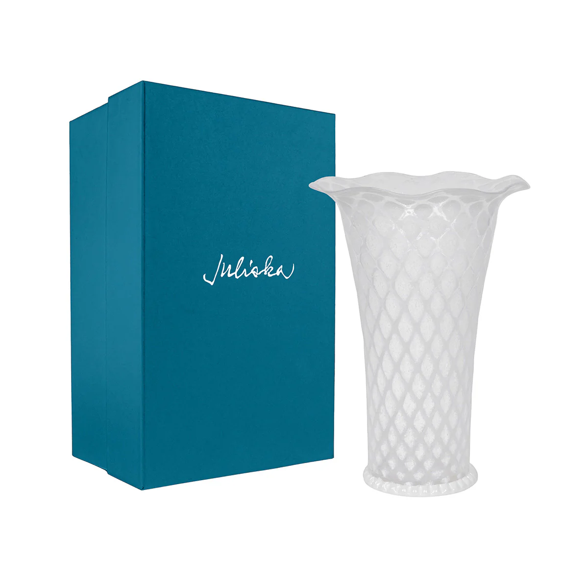 Trellis 9" Flared Vase - White - Image 2