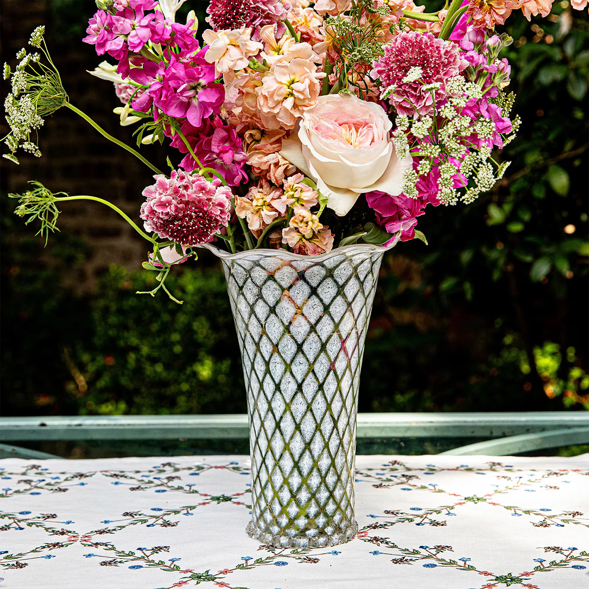 Trellis 9" Flared Vase - White - Image 4