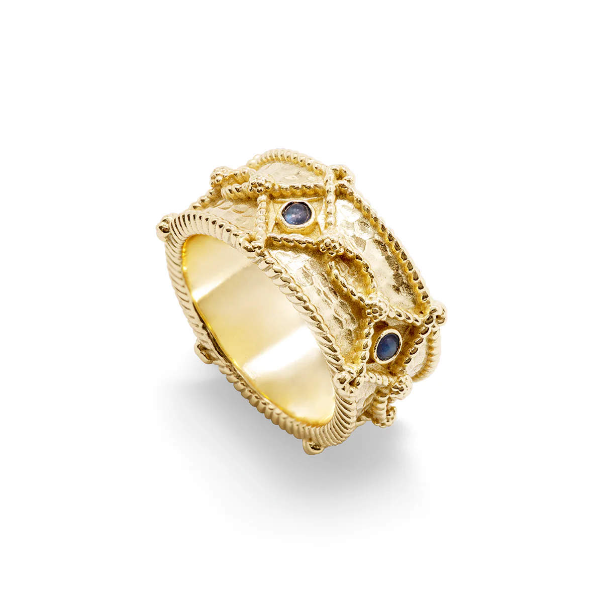Victoria Ring Band - Gold/Blue Labradorite - Size 6 - Image 3