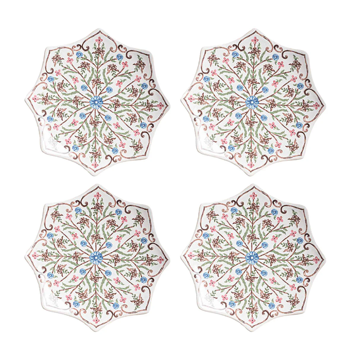 Villa Seville Scalloped Side/Cocktail Plate Set/4 - Chambray