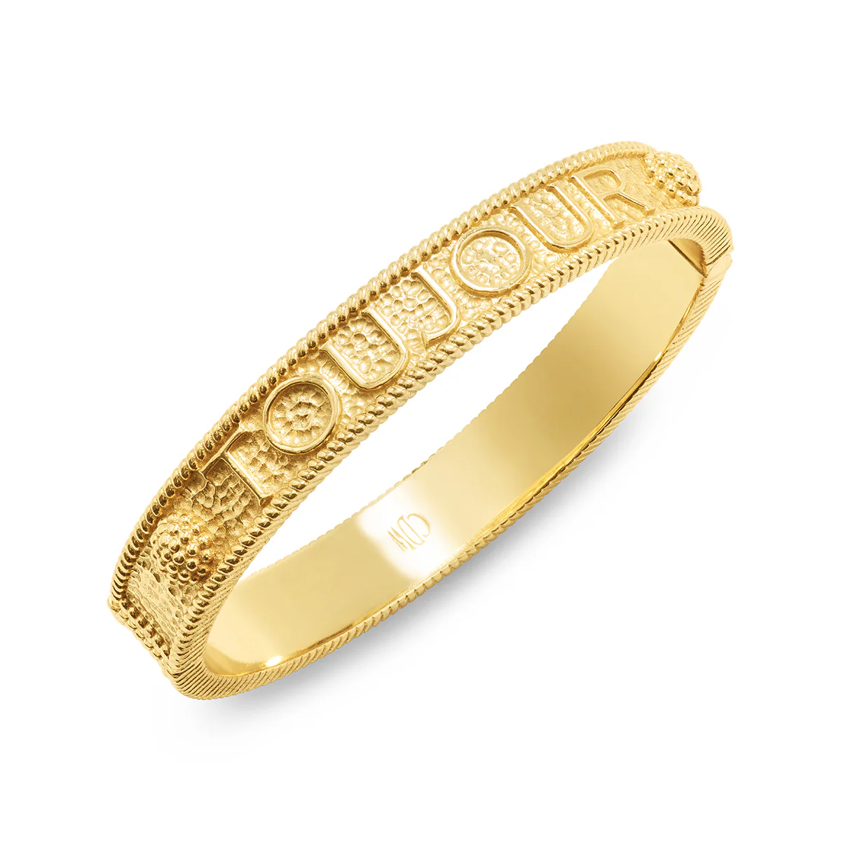 L'Amour Toujour Hinged Bangle - Gold - Image 5